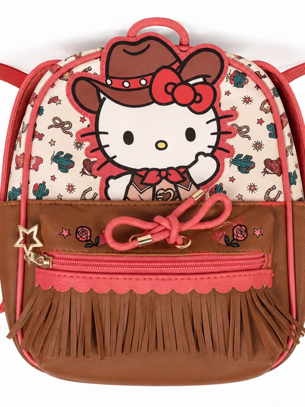 Hello Kitty Cowgirl Mini Backpack in Brown, Pink & Cream